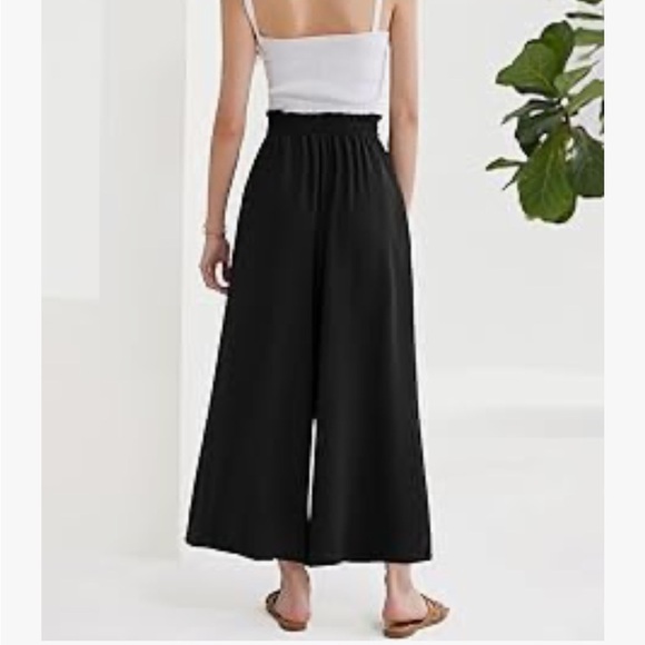 NWT Wide Leg Pants w/Pockets Lightweight High Waisted Tie Knot Palazzo Trousers - Picture 5 of 8